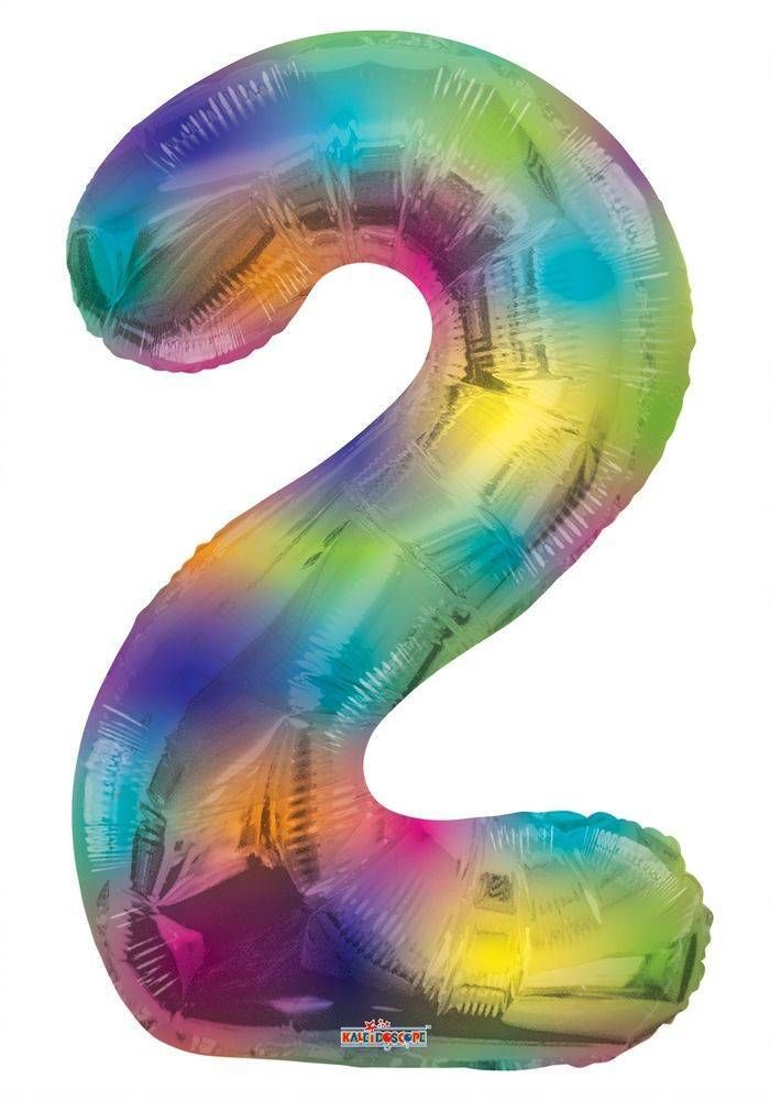 Rainbow Splash Number Foil Balloon