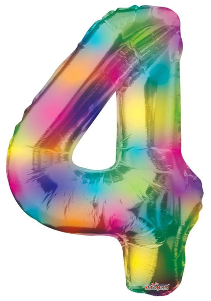 Rainbow Splash Number Foil Balloon
