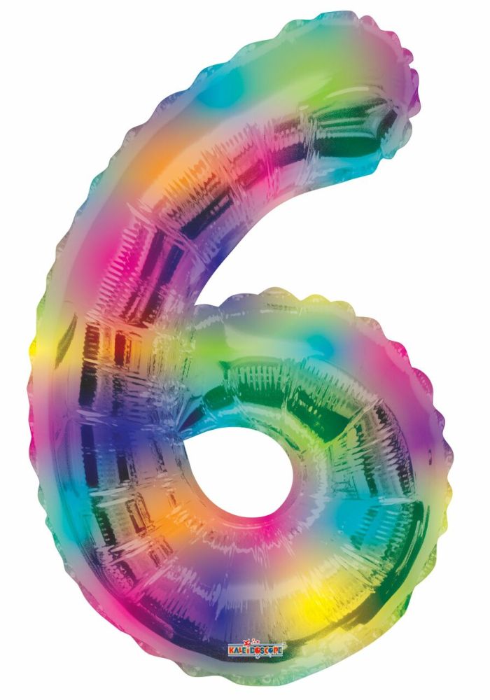 Rainbow Splash Number Foil Balloon