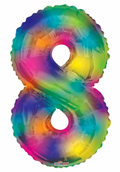 Rainbow Splash Number Foil Balloon