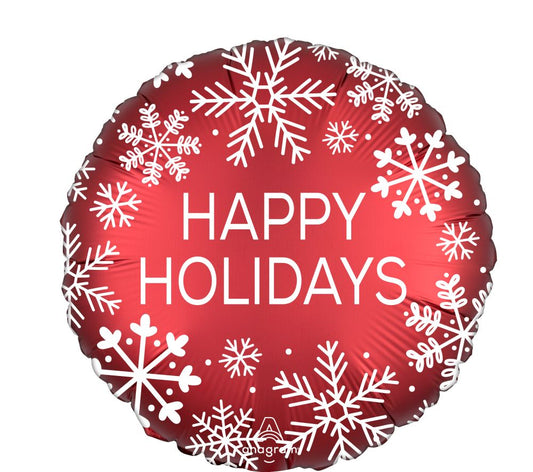 18" Happy Holidays Snowflake Balloon