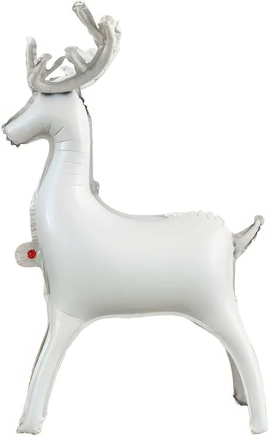 Standing Reindeer White Christmas SuperShape Balloon