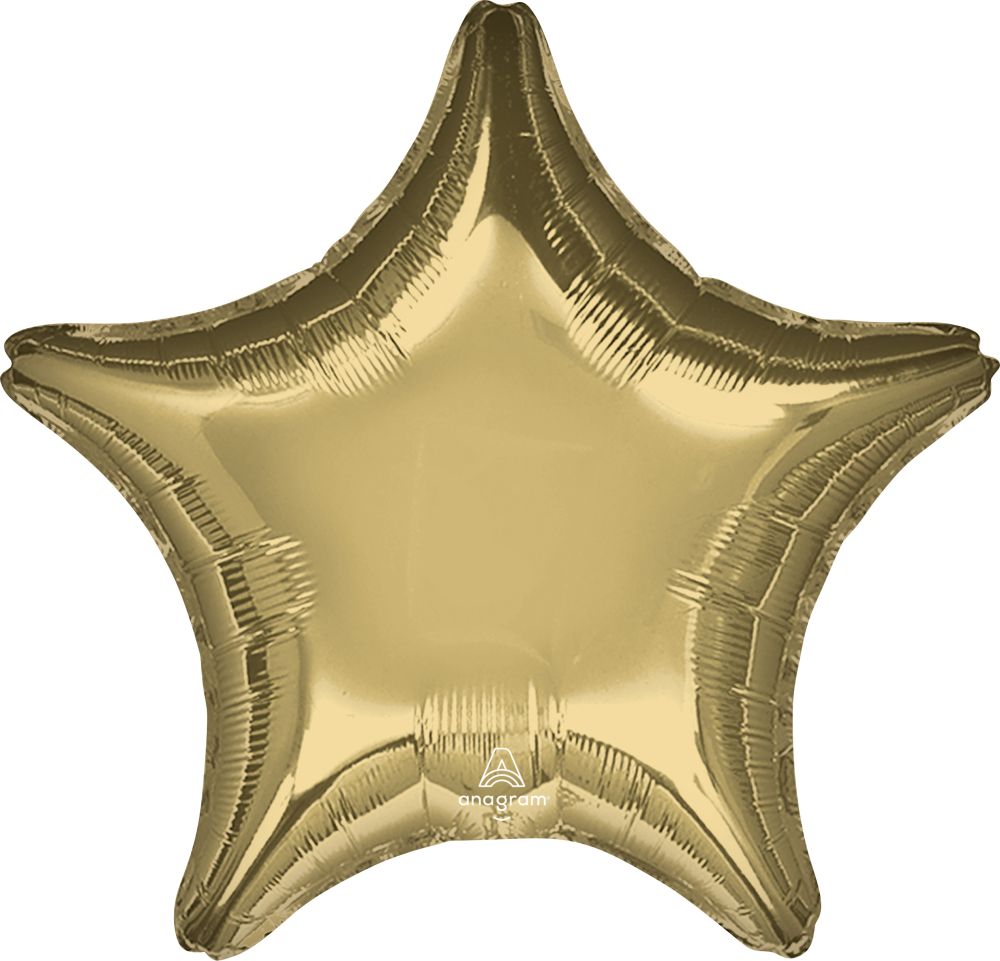 18” White Gold Star Balloon