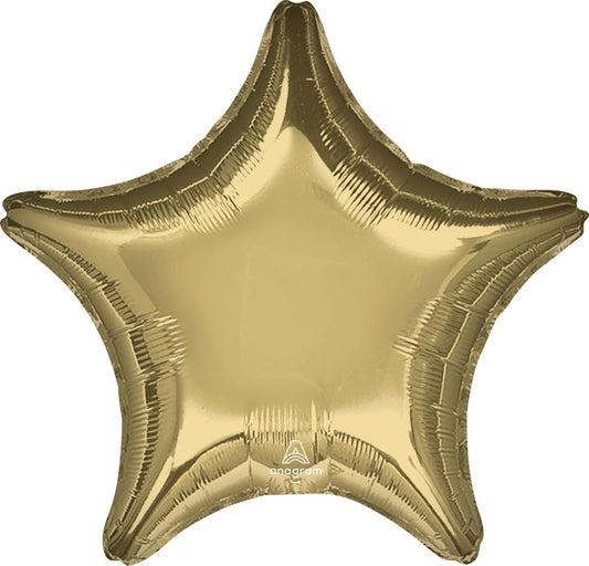 18” White Gold Star Balloon