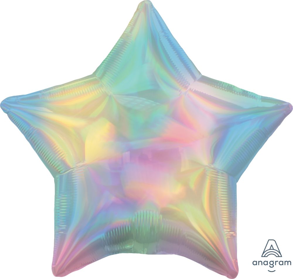 18” Iridescent Pastel Rainbow Star