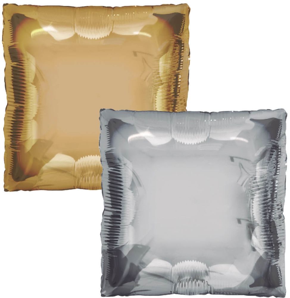 Gold and Silver Square Jumbo Foil Balloon