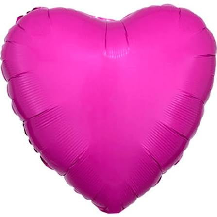 18" Hot Pink Satin Luxe Heart Balloon