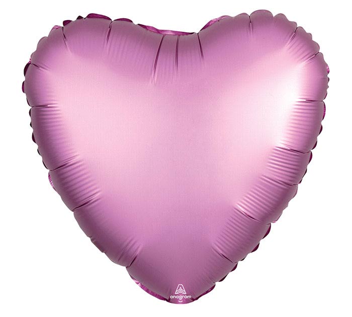 18" Flamingo Satin Luxe Heart Balloon