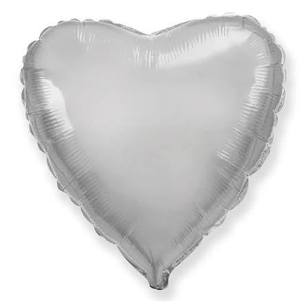 32" inch Silver Heart Balloon