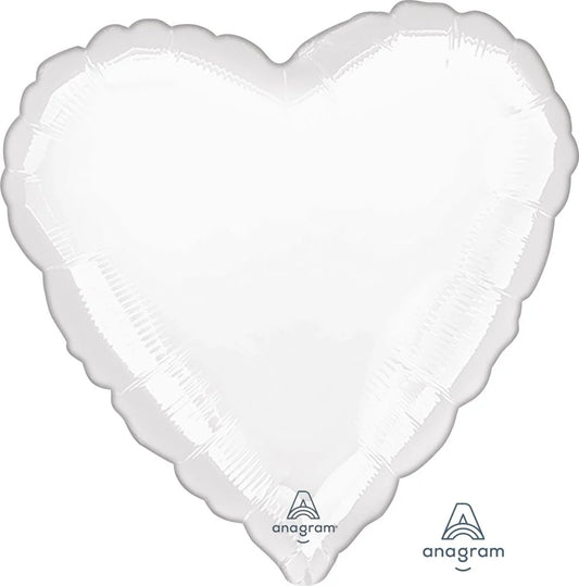 28" inch White Heart Balloon