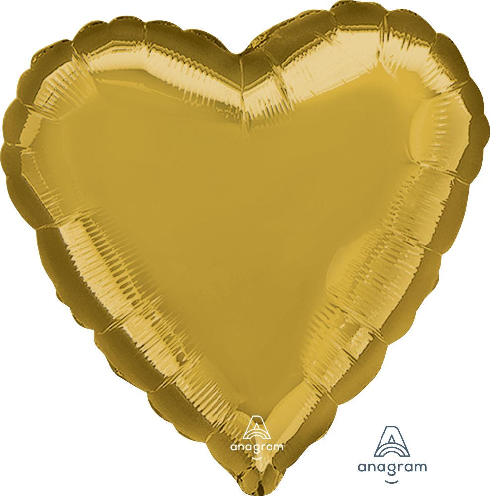 28" inch Shiny Gold Heart Balloon