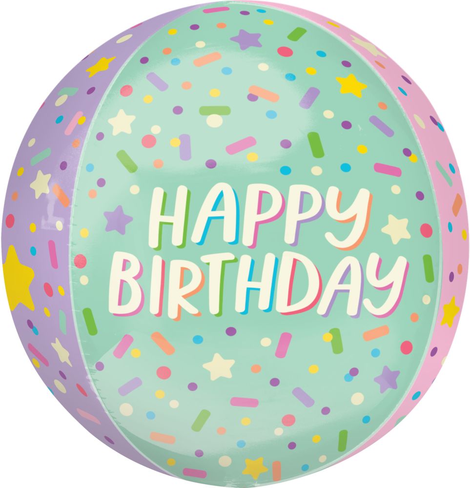Orbz Happy Birthday Sprinkles Balloon