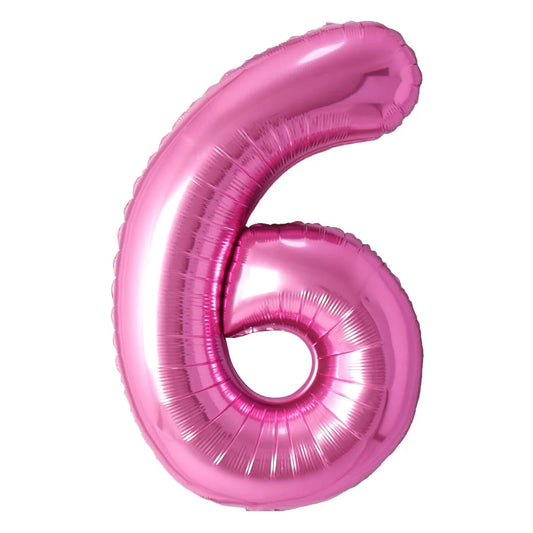Pink Number Foil Balloon
