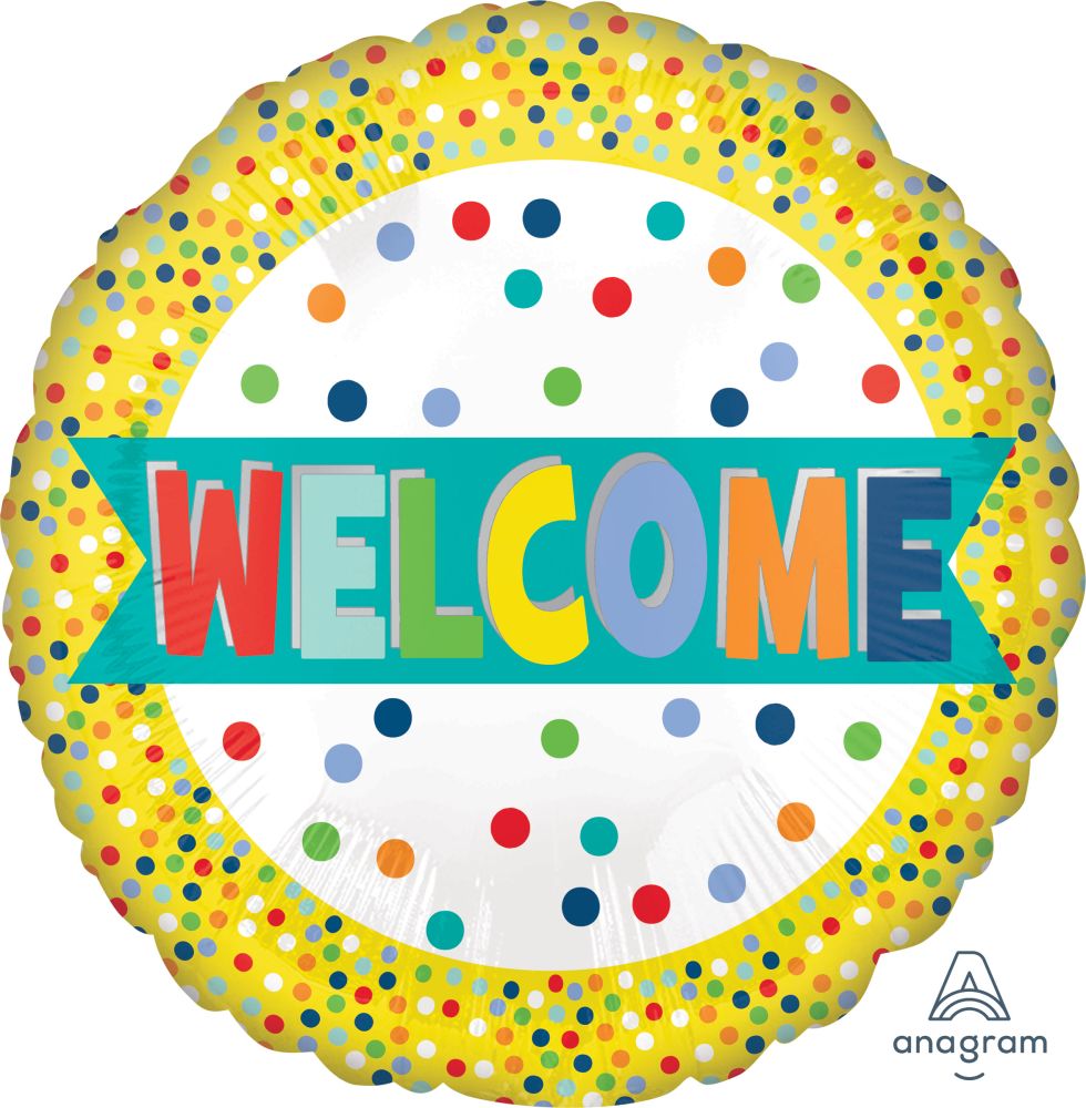 18" Welcome Dots Balloon