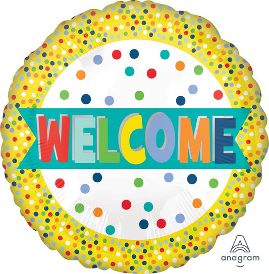 18" Welcome Dots Balloon