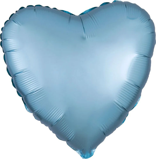 18" Pastel Blue Heart Satin Balloon