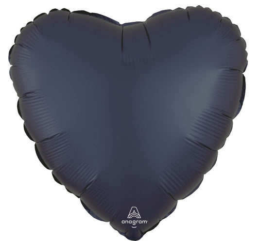 18" Navy Heart Satin Balloon