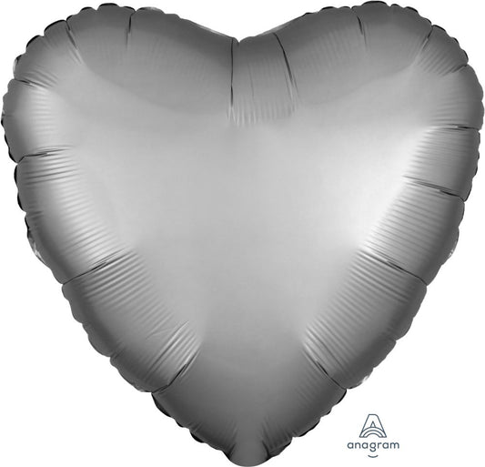 18" Platinum Heart Satin Balloon
