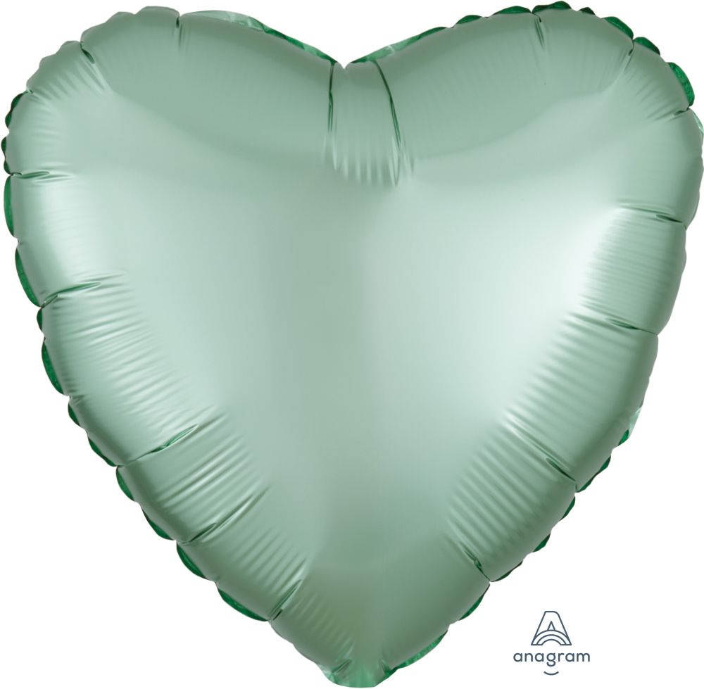 18" Mint Green Heart Satin Balloon