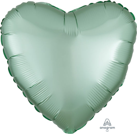 18" Mint Green Heart Satin Balloon