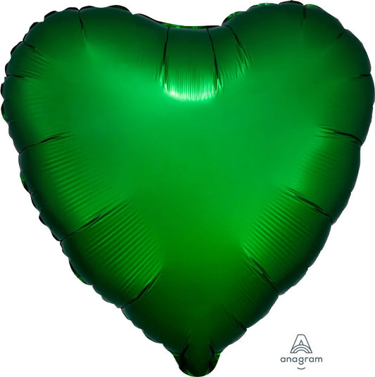 18" Emerald Green Heart Satin Balloon