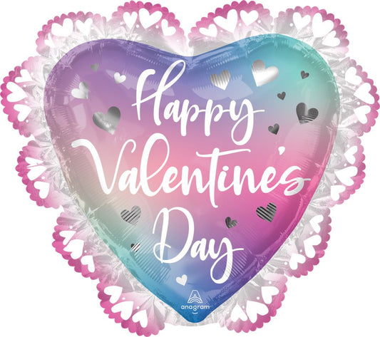 36" Happy Valentines Day Filtered Ombre SuperShape Balloon