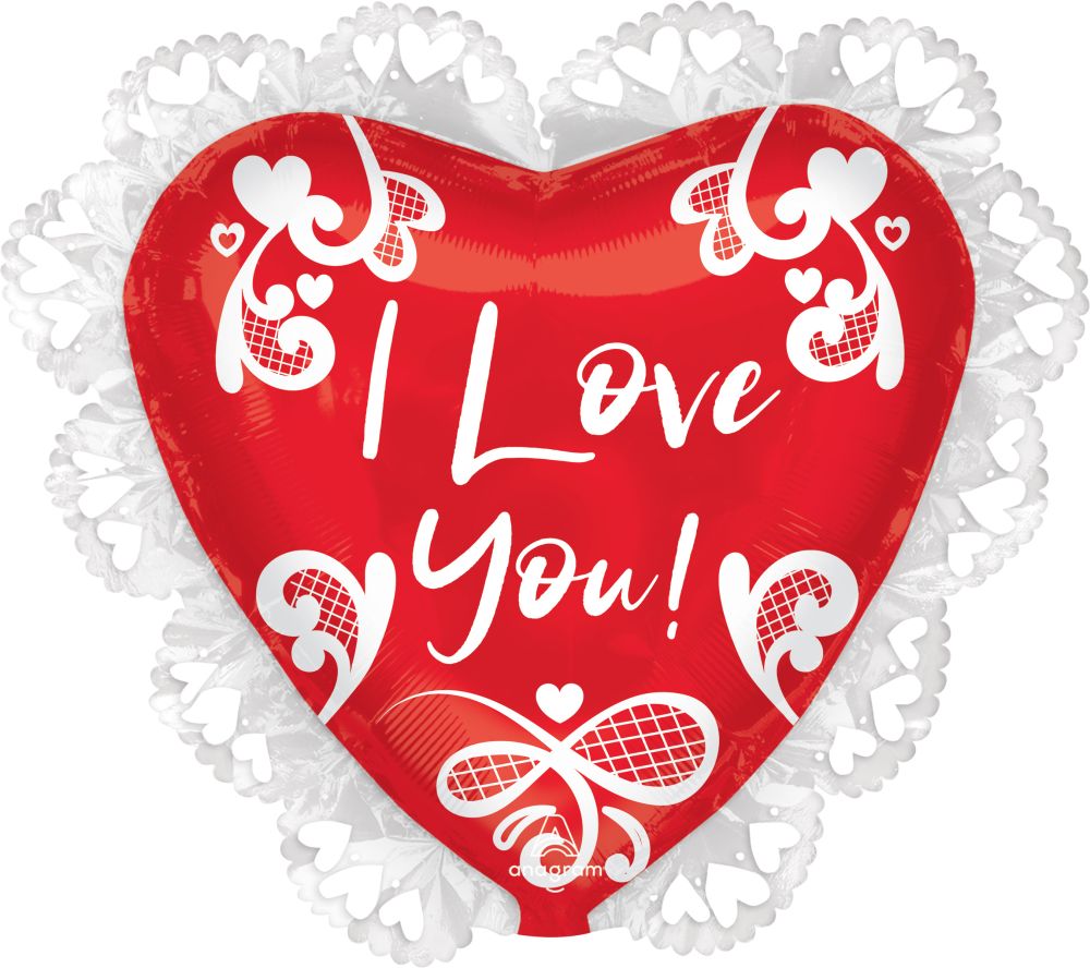 36" I Love You Red SuperShape Balloon