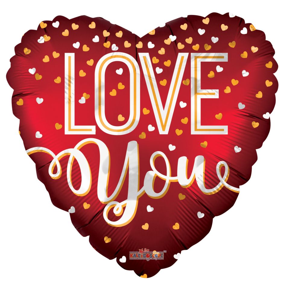 36" I Love You Love You Red Metallic SuperShape Balloon