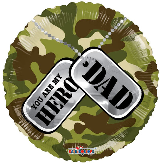18" My Hero Dad Camo Balloon