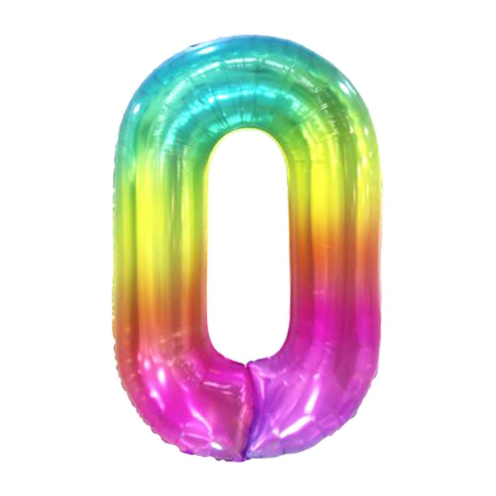 40” Rainbow Gradiant Number Foil Balloon