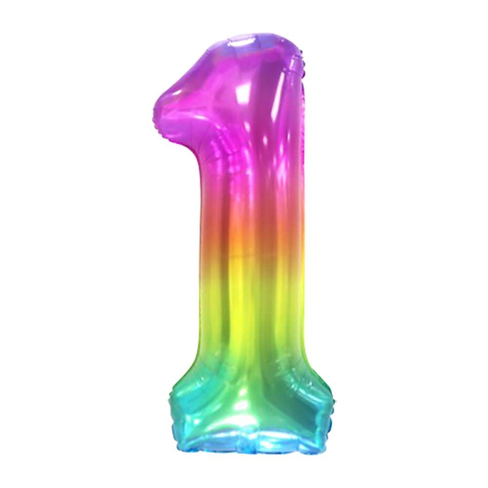 40” Rainbow Gradiant Number Foil Balloon