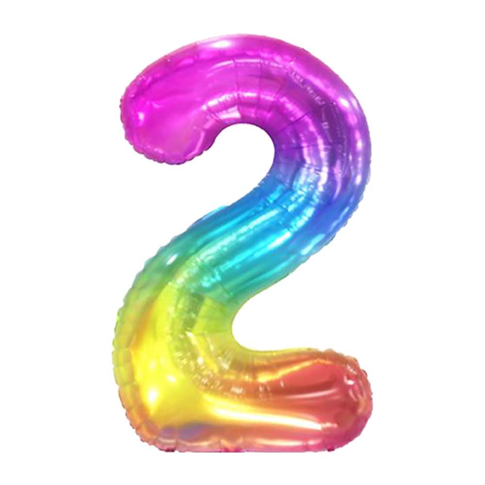40” Rainbow Gradiant Number Foil Balloon