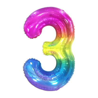 40” Rainbow Gradiant Number Foil Balloon