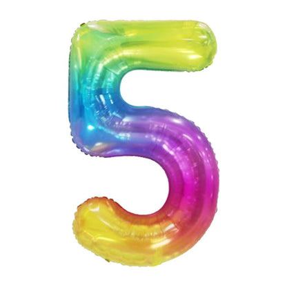 40” Rainbow Gradiant Number Foil Balloon
