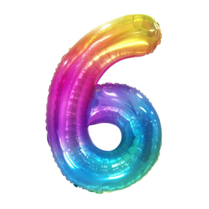 40” Rainbow Gradiant Number Foil Balloon