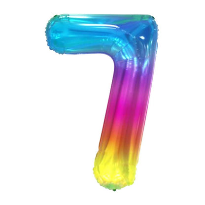 40” Rainbow Gradiant Number Foil Balloon