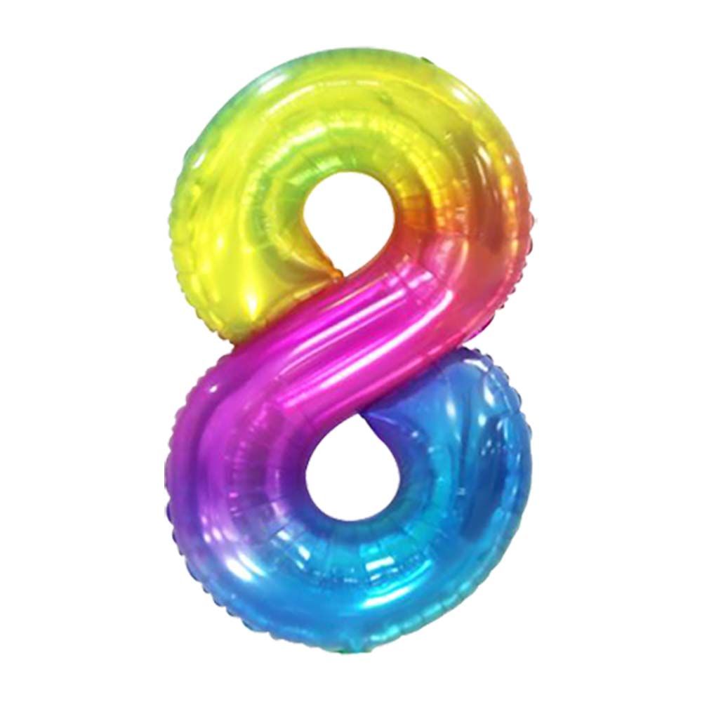 40” Rainbow Gradiant Number Foil Balloon