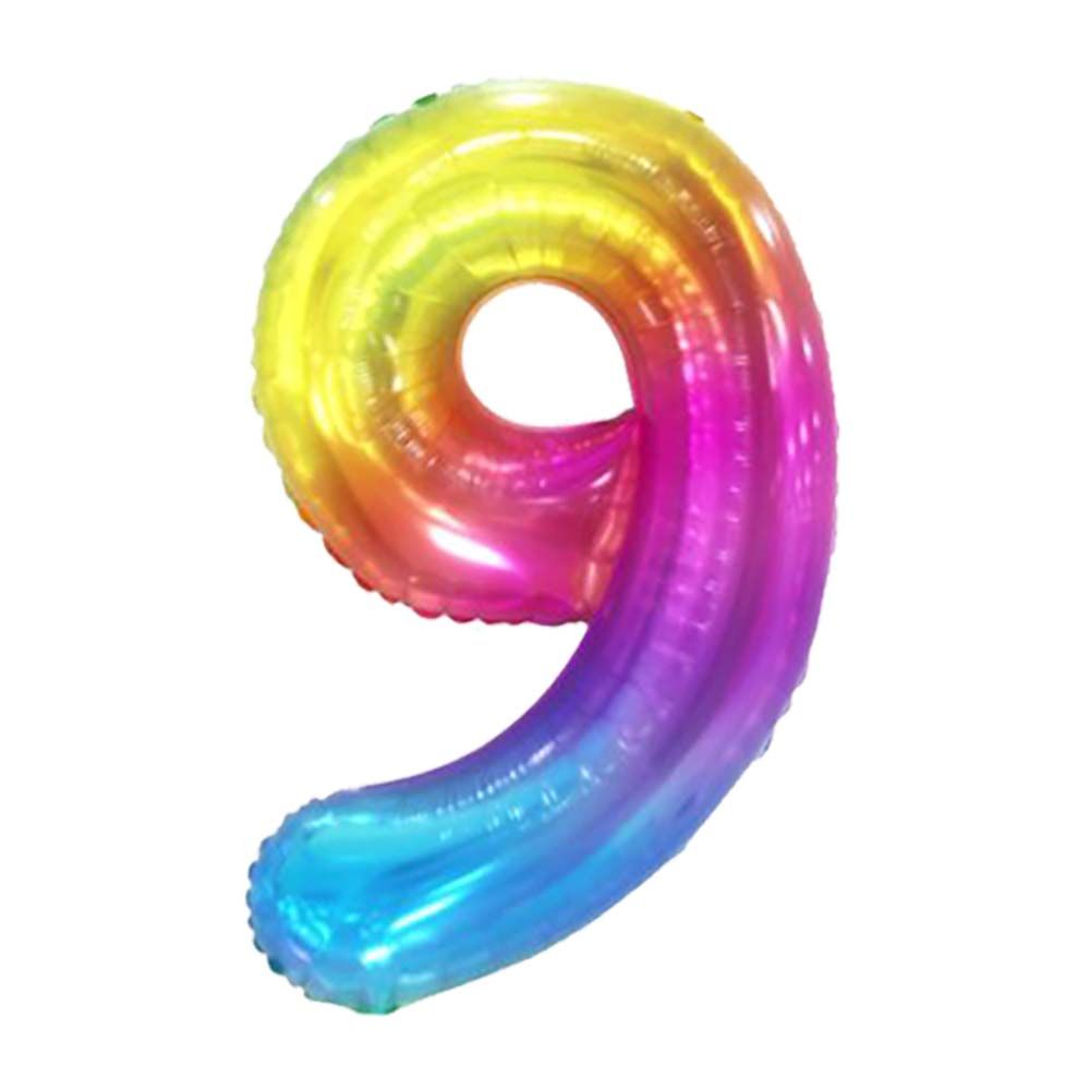 40” Rainbow Gradiant Number Foil Balloon