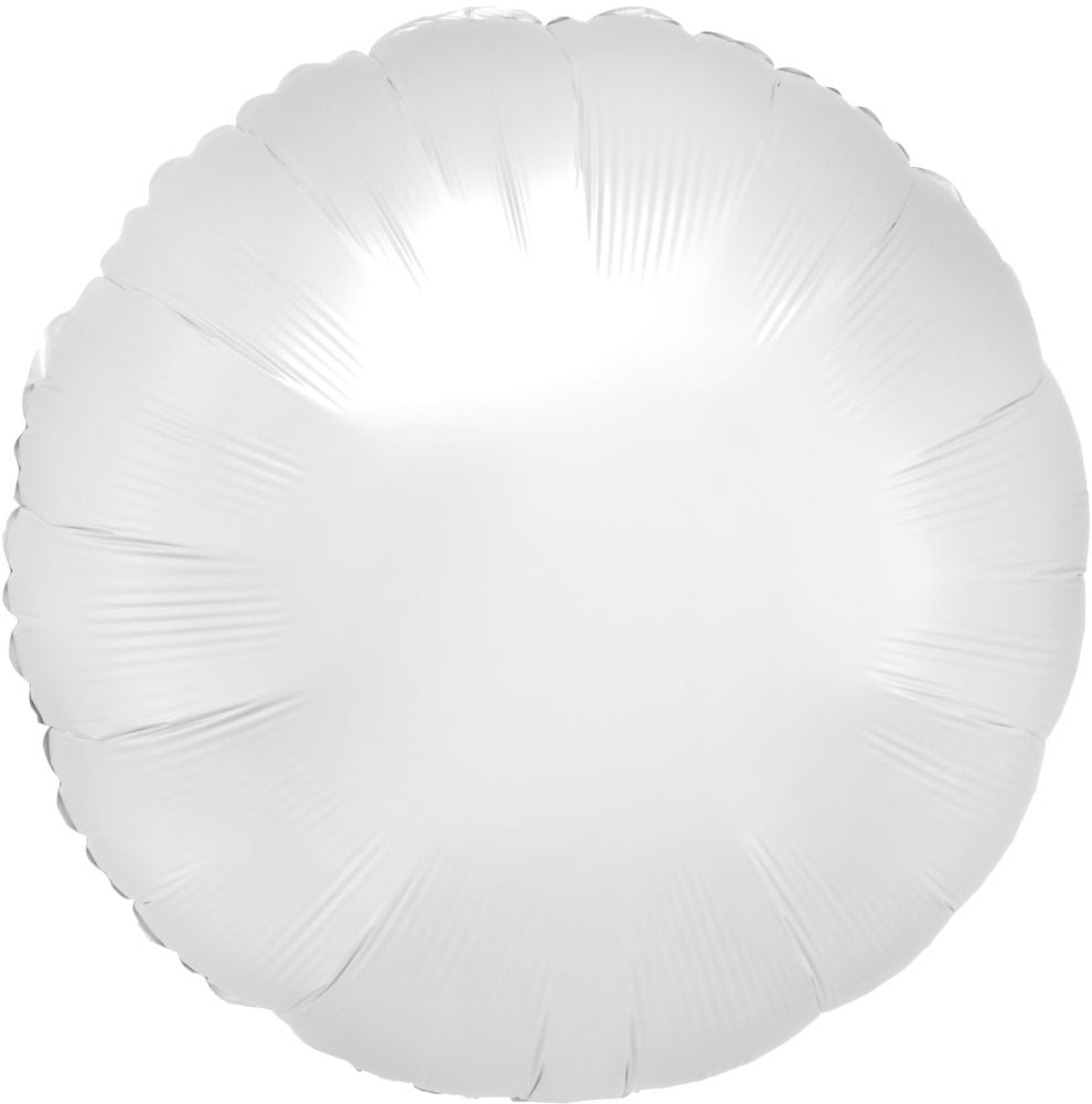 18" Satin White Circle Balloon