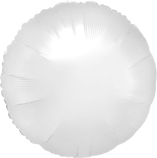 18" Satin White Circle Balloon