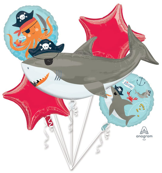 Ahoy Shark Birthday Balloon Bouquet