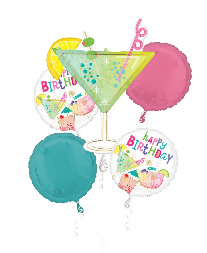 Happy Birthday Cocktail Balloon Bouquet