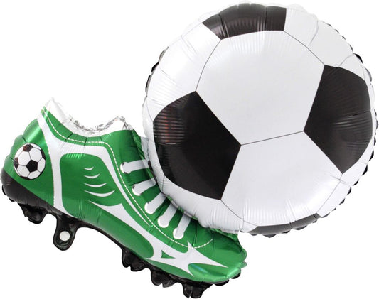 Green Cleats Kicking Soccer Ball Jumbo Foil Balloon