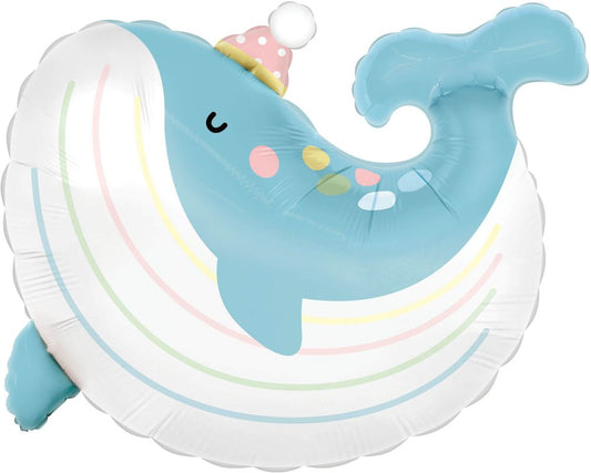 Blue Humpback Whale Jumbo Foil Balloon