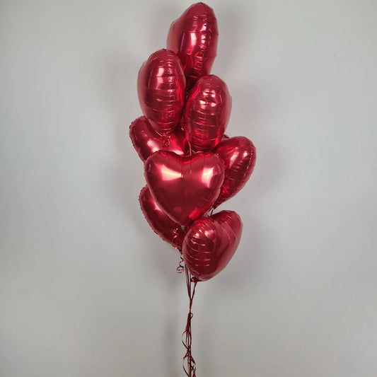 Red Dozen Hearts with Balloon Weight