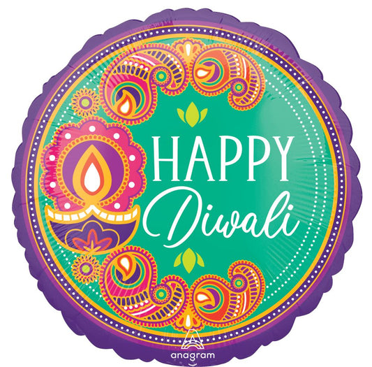 18" Happy Diwali Rangoli Dream Balloon