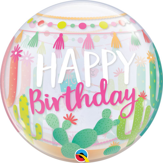 Happy Birthday Llama Bubble Balloon