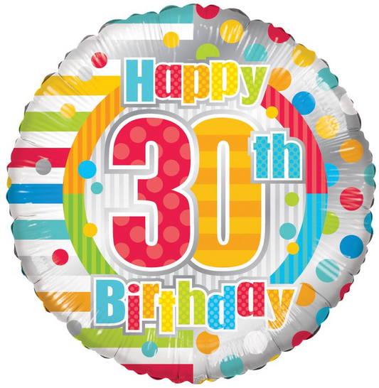 18" Happy 30th Birthday Balloon