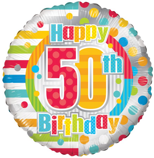 18" Happy 50th Birthday Balloon