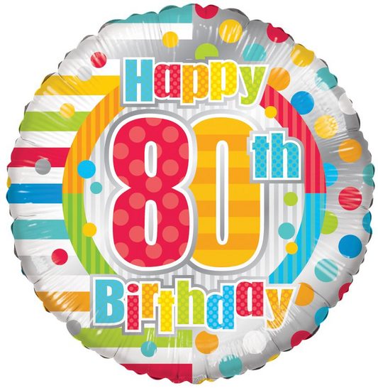 18" Happy 80th Birthday Balloon